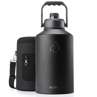 Buzio Rock Series Insulated 1.5 Gallon Jug with Spout Lid and Sleeve 5.8L - Black